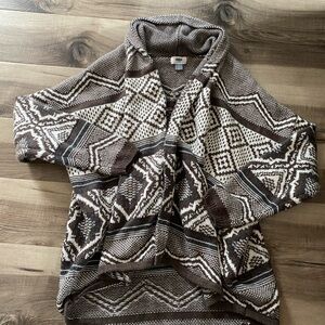 Old Navy Brown and Cream Patterned Cardigan